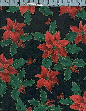 , Lifelke Poinsettias, Cranston, Flower & Nature Prints, Ladybutton Fabrics